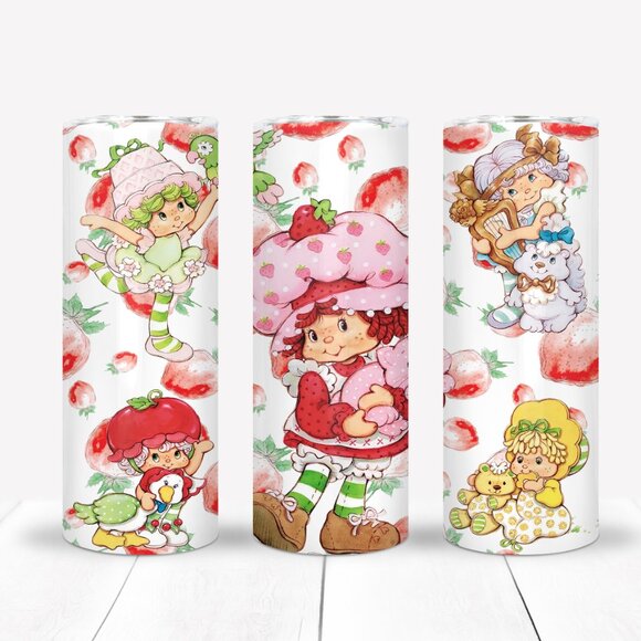 Strawberry Shortcake Mug, Girls Bottle, Kawaii Tumbler,  Birthdays, Christmas - Picture 1 of 4